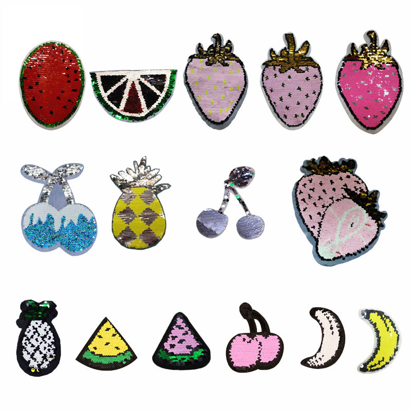 Wholesale Watermelon Sequin Flip Patch Strawberry Flip Sequin Patch